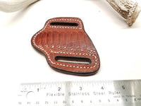 Ostrich Leg skin Small Knife Sheath Cognac color