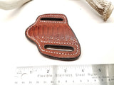 Ostrich Leg skin Small Knife Sheath Cognac color