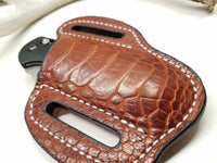 Ostrich Leg skin Large Knife Sheath Cognac color