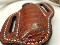Ostrich Leg skin Large Knife Sheath Cognac color