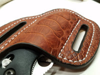 Ostrich Leg skin Large Knife Sheath Cognac color
