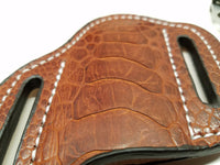 Ostrich Leg skin Large Knife Sheath Cognac color