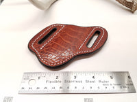 Ostrich Leg skin Large Knife Sheath Cognac color