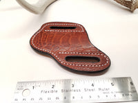 Ostrich Leg skin Large Knife Sheath Cognac color