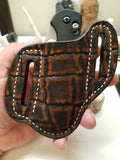 Elephant skin knife sheath cognac