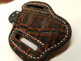 Elephant skin knife sheath cognac