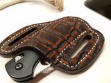 Elephant skin knife sheath cognac