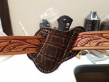 Elephant skin knife sheath cognac