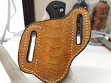 Ostrich Leg skin Large Knife Sheath Sand color