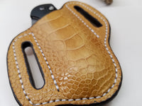 Ostrich Leg skin Large Knife Sheath Sand color