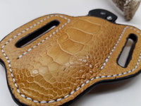 Ostrich Leg skin Large Knife Sheath Sand color