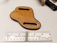 Ostrich Leg skin Large Knife Sheath Sand color