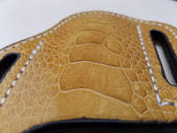 Ostrich Leg skin Large Knife Sheath Sand color