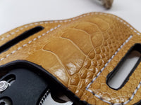 Ostrich Leg skin Large Knife Sheath Sand color