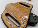 Ostrich Leg skin Small Knife Sheath Sand Color