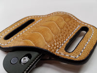 Ostrich Leg skin Small Knife Sheath Sand Color