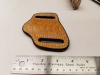 Ostrich Leg skin Small Knife Sheath Sand Color