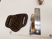 Elephant skin small sheath antique saddle color