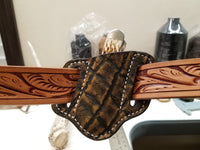 Elephant skin small sheath antique saddle color
