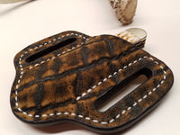 Elephant skin small sheath antique saddle color