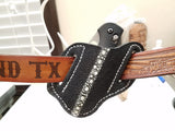 Stingray Rowstone Skin Large Knife Sheath Black with White row