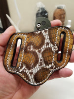 Cobra Snake Skin Small Sheath-Hand painted Multicolor