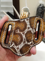 Cobra Snake Skin Small Sheath-Hand painted Multicolor