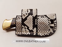 Buck 110 Knife Python Skin Side Draw Sheath