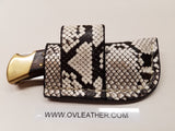 Buck 110 Knife Python Skin Side Draw Sheath