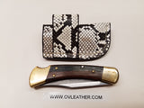 Buck 110 Knife Python Skin Side Draw Sheath