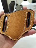 Ostrich Smooth Small Sheath-Cognac