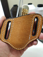 Ostrich Smooth Small Sheath-Cognac