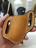 Ostrich Smooth Skin Large Sheath- Cognac