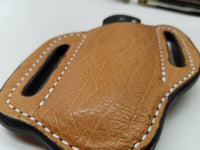 Ostrich Smooth Skin Large Sheath- Cognac