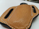 Ostrich Smooth Skin Large Sheath- Cognac