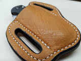 Ostrich Smooth Skin Large Sheath- Cognac