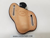 Ostrich Smooth Skin Large Sheath- Cognac