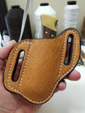 Ostrich Smooth Skin Large Sheath- Cognac