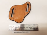 Ostrich Smooth Skin Large Sheath- Cognac