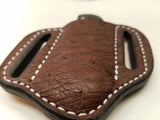 Ostrich Smooth Skin Small Sheath- Chocolate