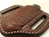 Ostrich Smooth Skin Small Sheath- Chocolate