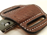 Ostrich Smooth Skin Small Sheath- Chocolate