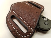 Ostrich Smooth Skin Small Sheath- Chocolate