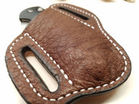 Ostrich Smooth Skin Large Sheath- Chocolate