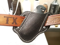 Ostrich Smooth skin Large sheath-Black