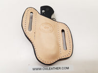Ostrich Smooth skin Large sheath-Black