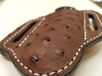 Ostrich Skin Large Sheath-Chocolate