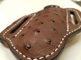 Ostrich Skin Large Sheath-Chocolate