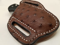 Ostrich Skin Large Sheath-Chocolate
