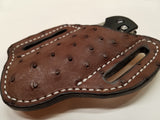 Ostrich Skin Large Sheath-Chocolate
